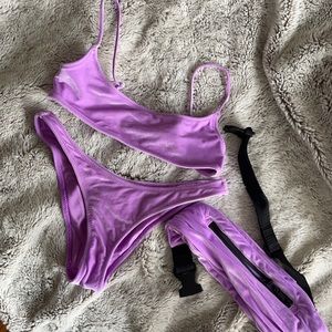 Purple velvet Triangl bikini